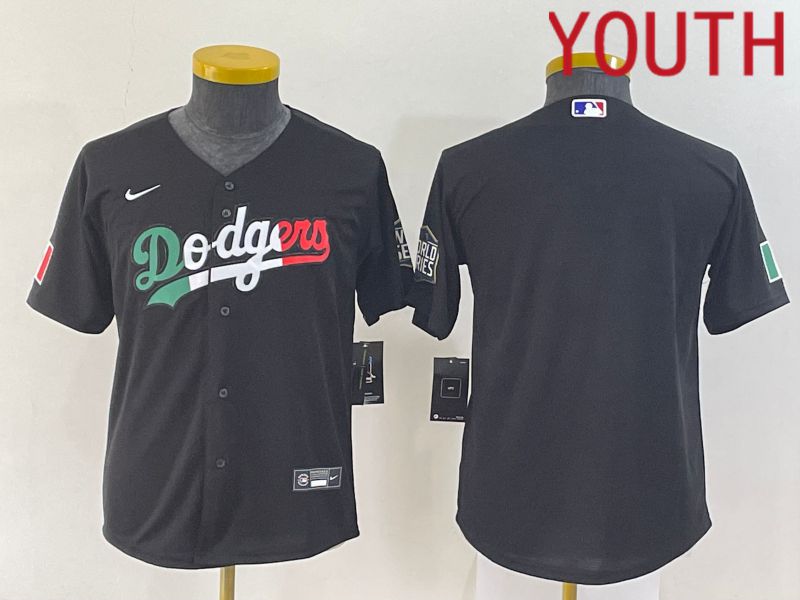 Youth Los Angeles Dodgers Blank Black Nike 2022 MLB Jersey2->youth mlb jersey->Youth Jersey